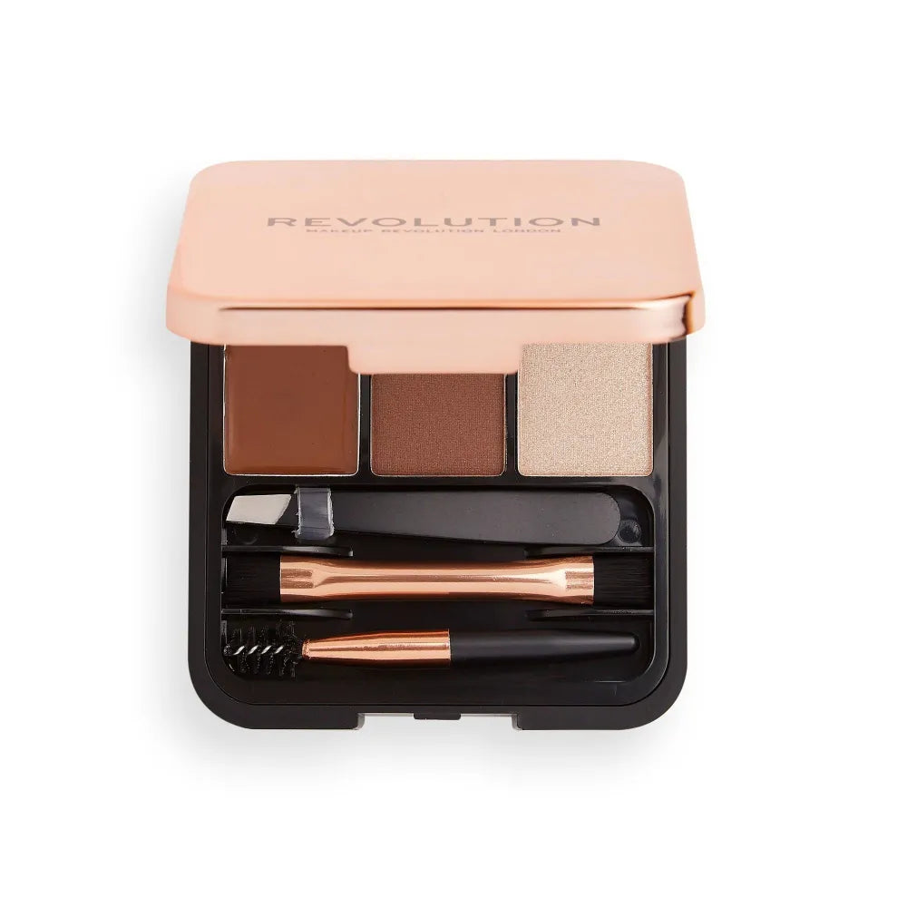 REVOLUTION Brow Sculpt Kit Vidutinė - Kosmetika