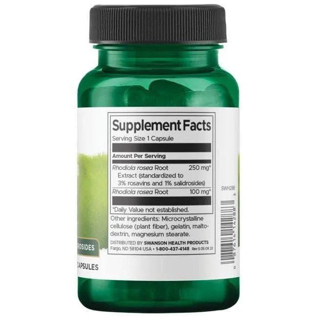 Rhodiola Rosea Extract- Stresui mažinti - N60 - Rausvosios rodiolės ekstraktas - Swanson - Papildai
