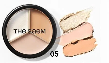 SAEM Cover Perfection Triple Pot Face Concealer 05 Dark Up Beige - Kosmetika
