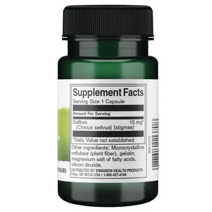 Saffron Whole Ground Stigmas - Šafranas - 15 mg - N60 - Swanson - Papildai