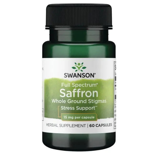Saffron Whole Ground Stigmas - Šafranas - 15 mg - N60 - Swanson - Papildai