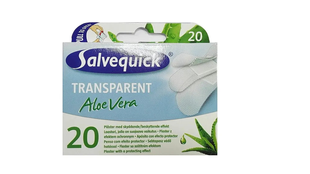 Salvequick Aloe Vera Slices Transparent 1 pakelis - 20 vnt. - Medicinos ir slaugos prekės