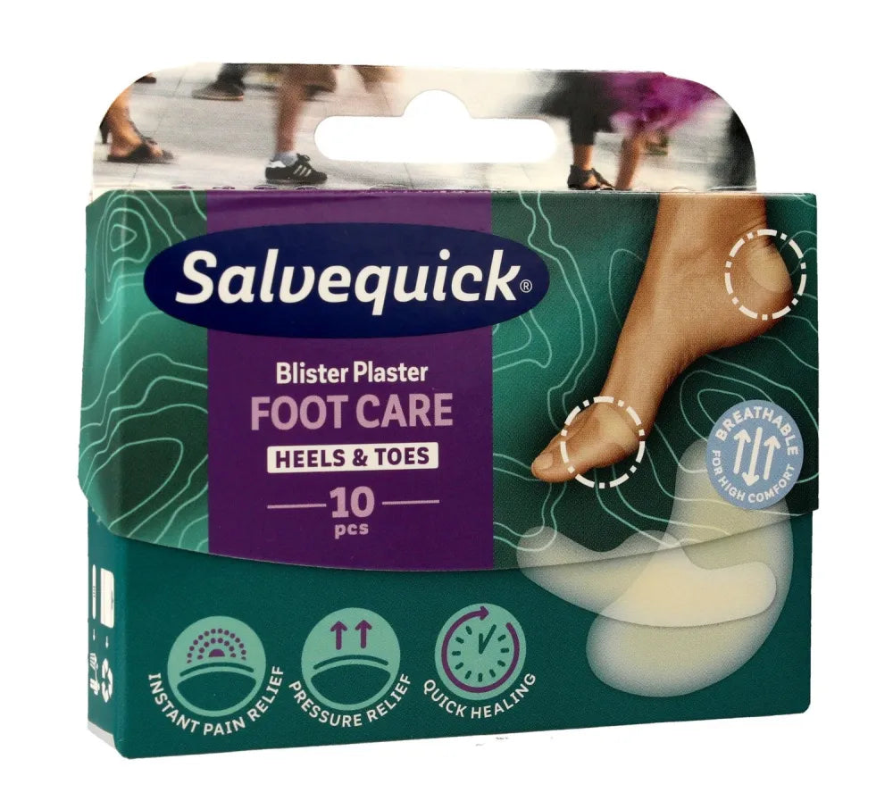Salvequick Foot Care Patches for pūsle ir įbrėžimus 1 pakelis - 10 vnt - Medicinos slaugos prekės