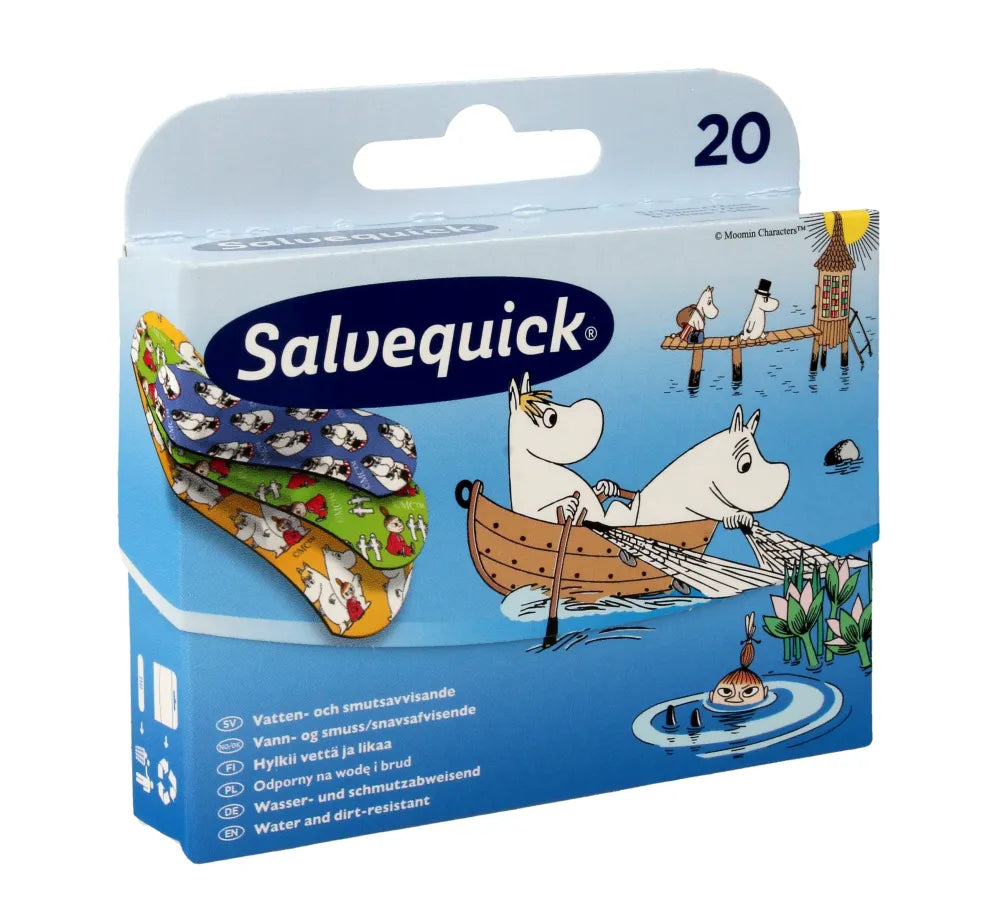 Salvequick Moomin pleistrai vaikams 1 pakuotė - 20 vnt. - Medicinos ir slaugos prekės