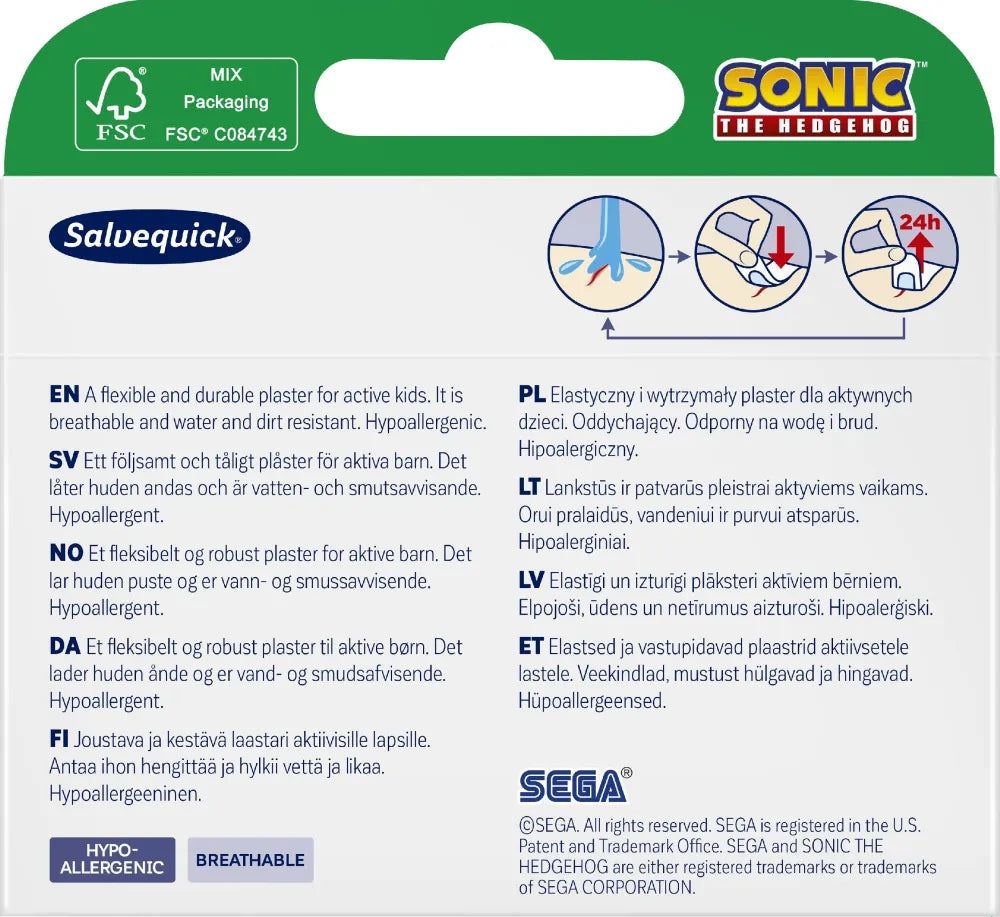 SALVEQUICK Sonic Plasters for Children - 20 pieces - Medicinos ir slaugos prekės