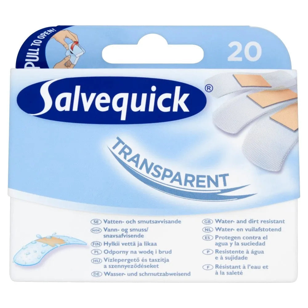 Salvequick Transparent Plasters 1 pakelis - 20 vnt. - Medicinos ir slaugos prekės