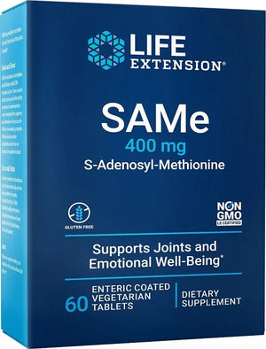 SAMe S-Adenosyl-Methionine 400mg - 60 enteric coated tabs - Life Extension - Papildai