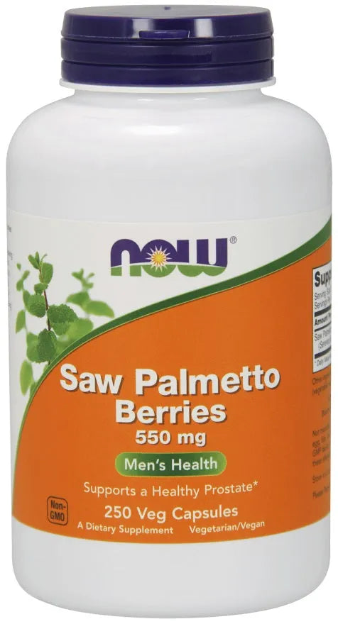 Saw Palmetto Berries 550mg - 250 vcaps - NOW Foods - Papildai