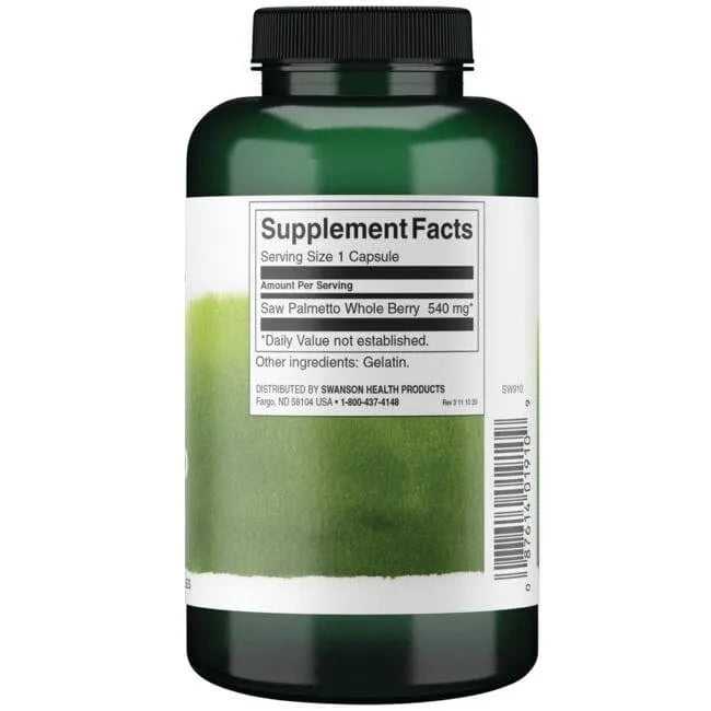 Saw Palmetto - Serenoja - 540 mg - N250 - Swanson - Papildai