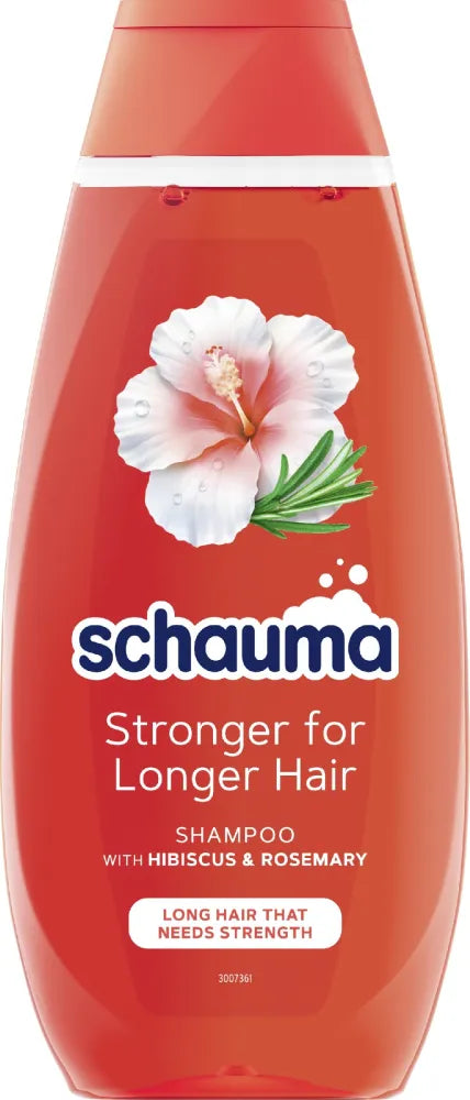 SCHAUMA Stronger for Longer Hair Shampoo Long and Weakened - Hibiscus & Rosemary 400 ml. - Kosmetika