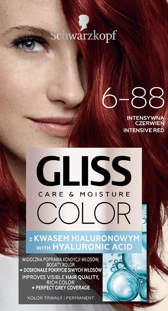 Schwarzkopf Gliss Color Dažymo kremas Nr. 6-88 Intensyvi raudona 1 vnt. - Kosmetika
