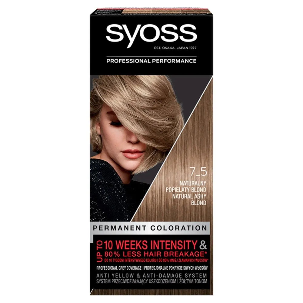 Schwarzkopf Syoss Plaukų dažai Natūralus pelenų šviesus blondinas Nr. 7-5 1 vnt. - Kosmetika