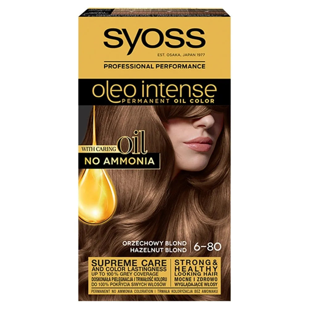Schwarzkopf Syoss plaukų dažai Oleo 6-80 lazdyno riešutų šviesūs 1op. - Kosmetika