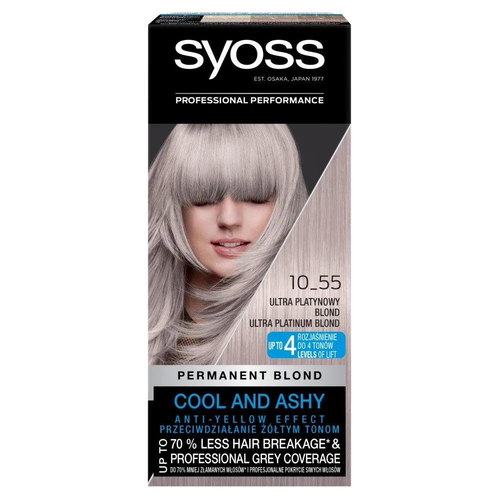 Schwarzkopf Syoss Plaukų dažai Šaltieji blondinai 10-55 Ultra platininis blondinas 1op. - Kosmetika
