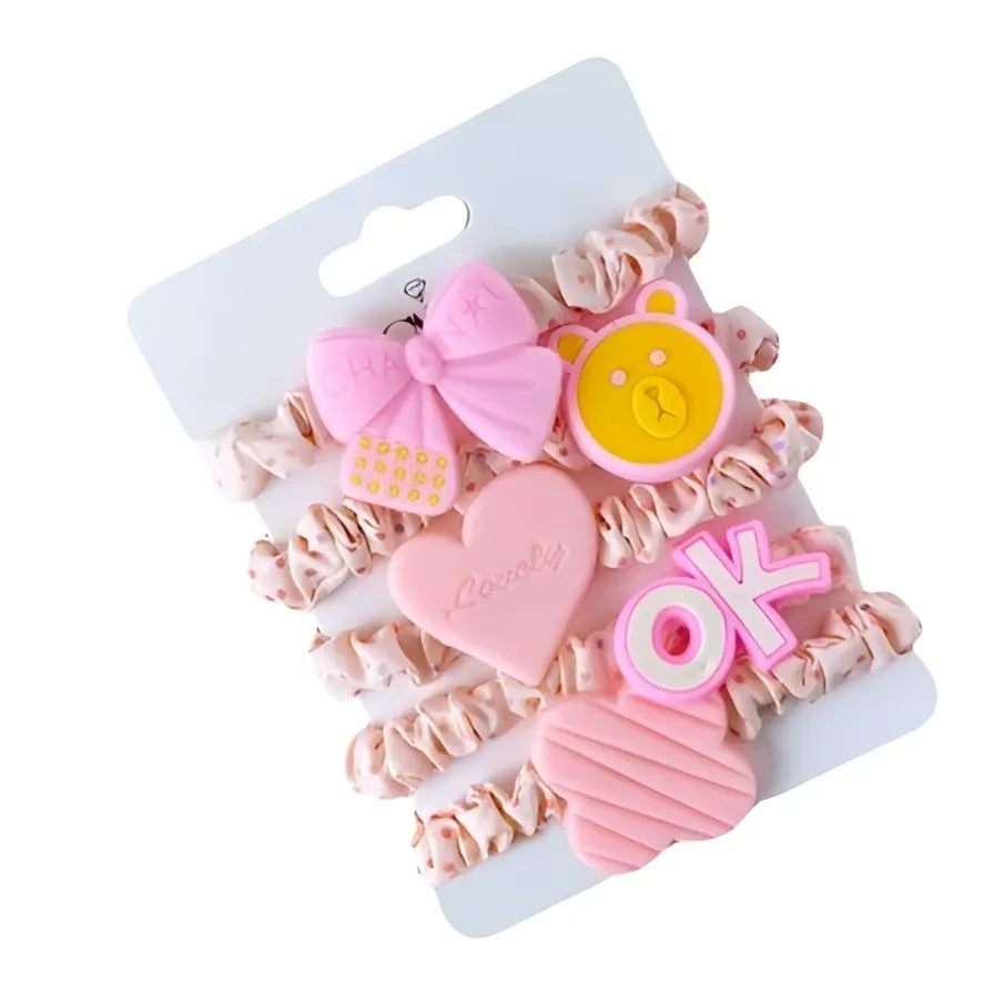 Scrunchie hair bands (G125R) - 1 pakelis - 5 vnt. - Kosmetika