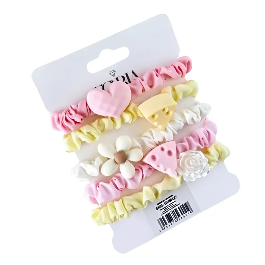 Scrunchie hair bands (G127) - 1 pakelis - 5 vnt. - Kosmetika