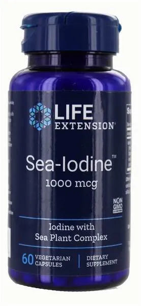 Sea Iodine 1000mcg - 60 vcaps - Life Extension - Papildai