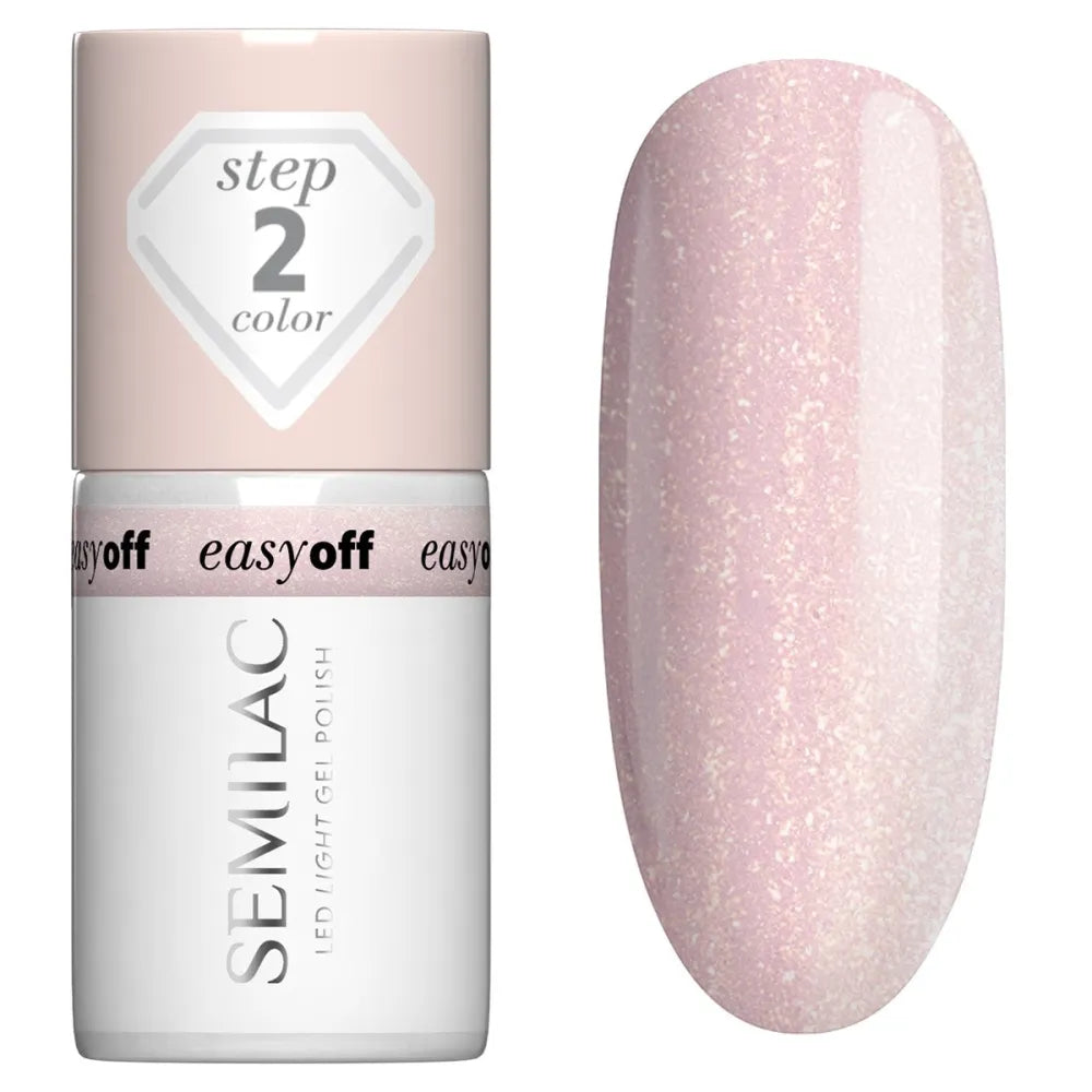 SEMILAC Easy Off Hybrid Nail Polish Led Light Glazed Milk 7 ml - Kosmetika