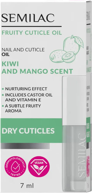 SEMILAC Nagų aliejus Kutikulės ir Kivi Mango 7 ml - Kosmetika