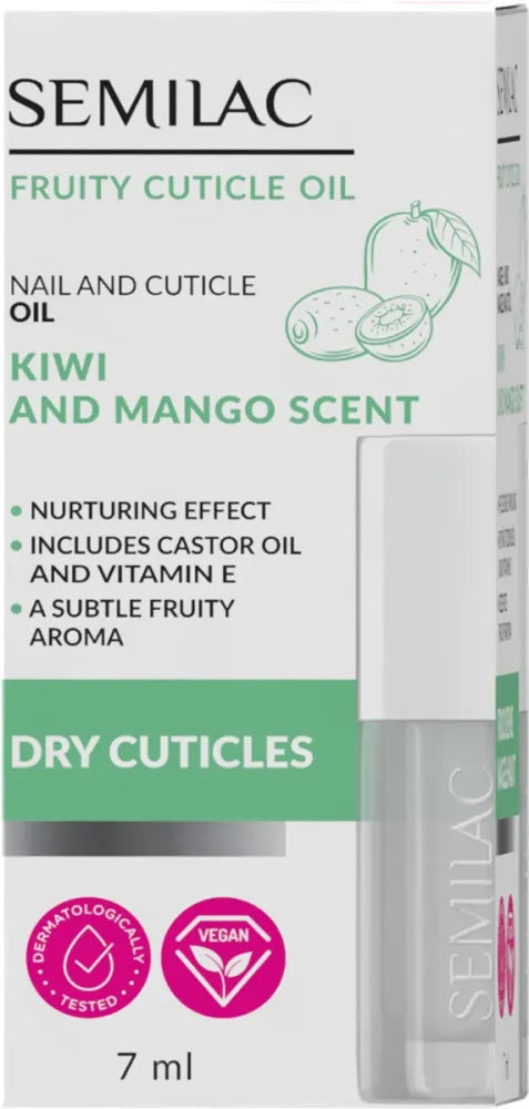 SEMILAC Nagų aliejus Kutikulės ir Kivi Mango 7 ml - Kosmetika