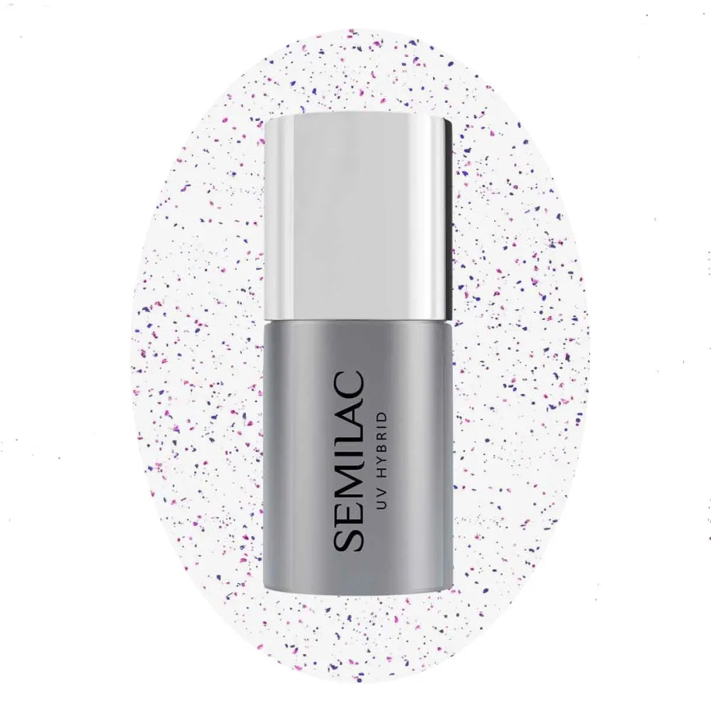 SEMILAC TOP NO WIPE BLINKING BLUE & VIOLET FLAKES - Kosmetika