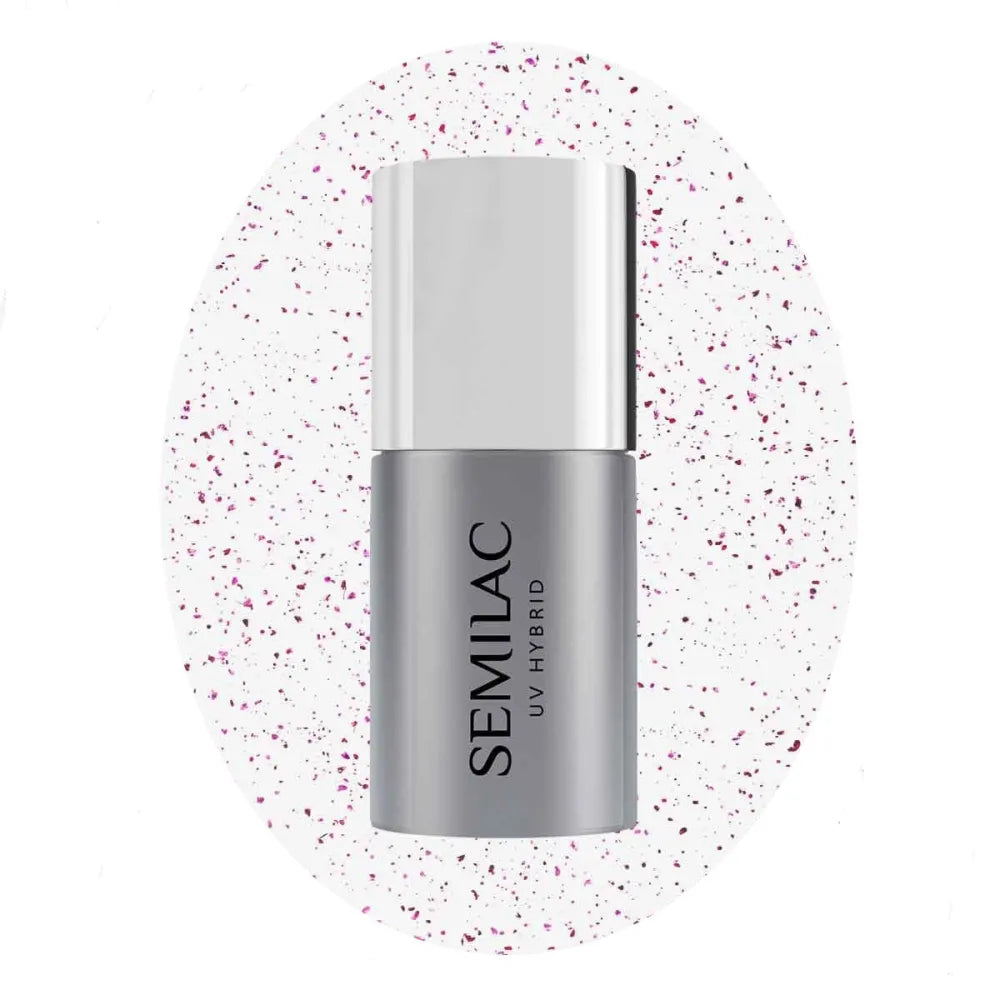 SEMILAC TOP NO WIPE BLINKING VIOLET & ROSE FLAKES - Kosmetika