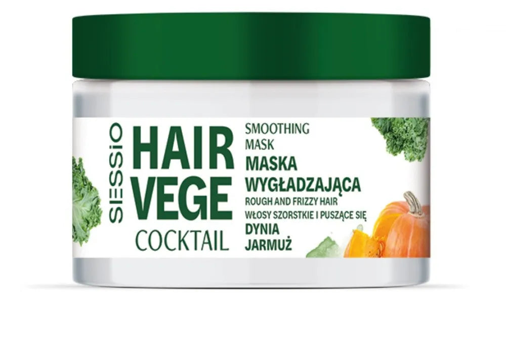 SESSIO Hair Vege Cocktail Smoothing Mask šiurkštiems ir garbanotiems plaukams - Moliūgas kopūstas 250ml - Kosmetika