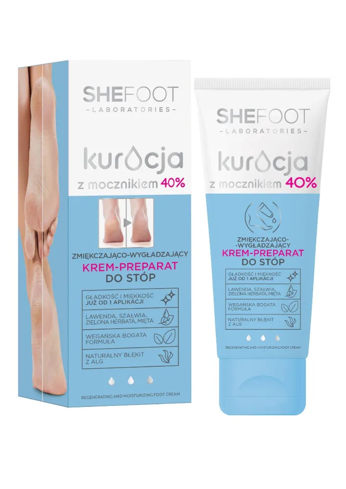 SheFoot Gydymas su Urea 40% Minkštinantis ir Glotninantis Kremas - pėdoms 75ml - Kosmetika
