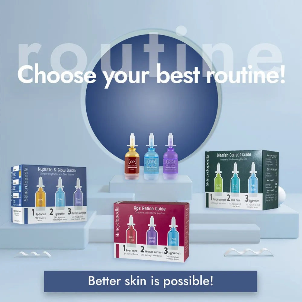 SKINCYCLOPEDIA Hydrate & Glow Guide Profesionalus drėkinamasis ir švytintis gydymas 3*15 ml - Kosmetika
