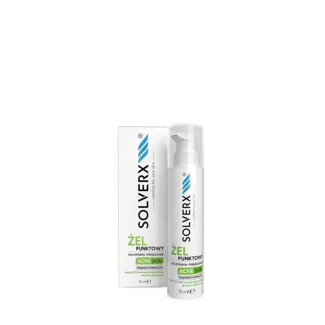 SOLVERX Acne Skin Spot gel vietinėms pažeidimams - priešakne 15ml - Kosmetika