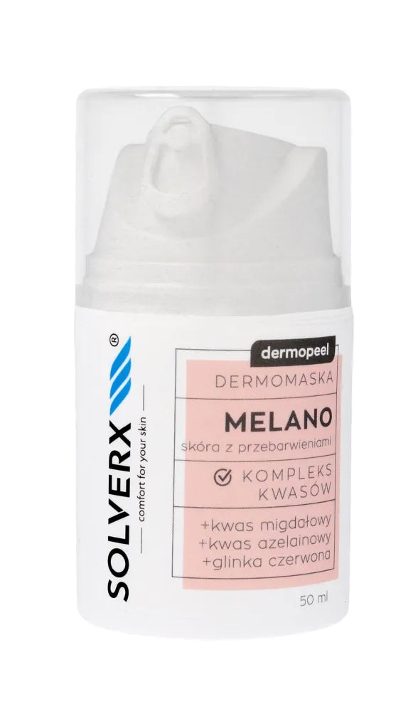SOLVERX Dermopeel Melano dermomask su rūgščių kompleksu - odai DISKOLORACIJOMIS 50ml - Kosmetika