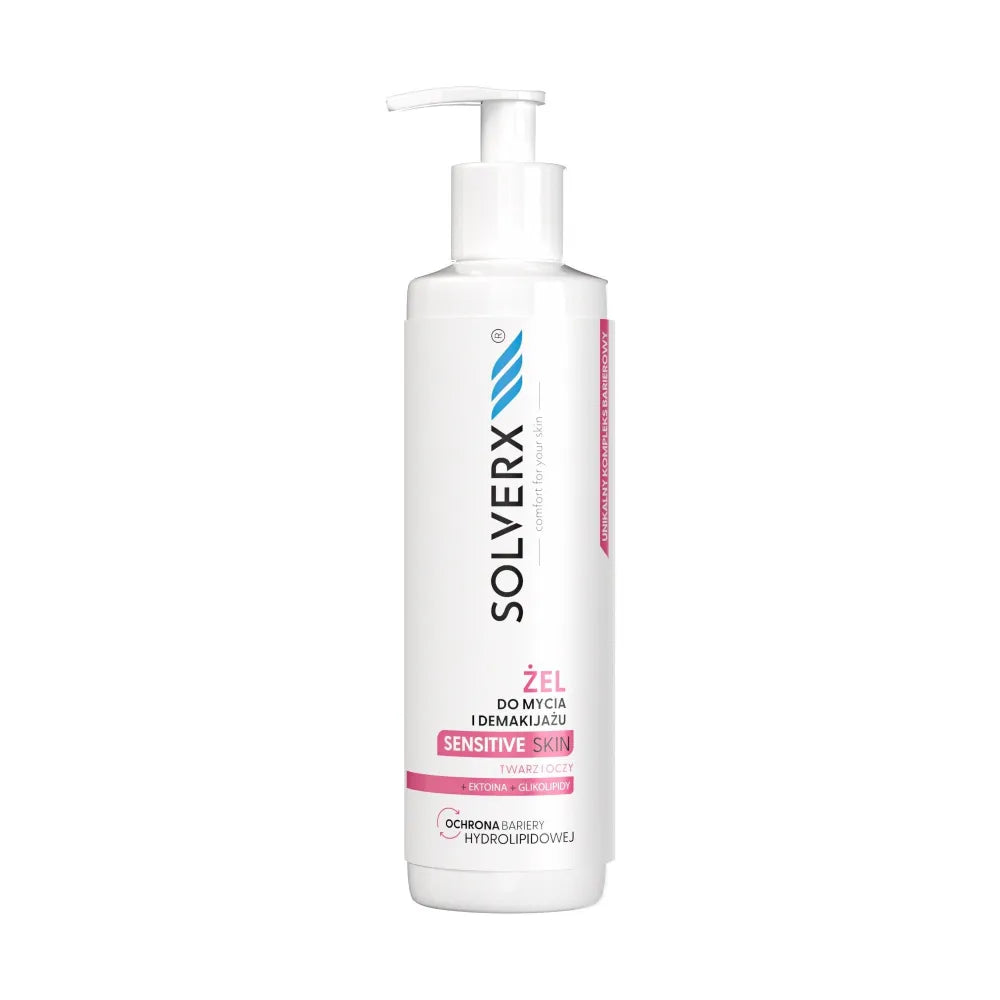 SOLVERX Sensitive Skin Gel for cleansing and removing makeup from face eyes 200 ml - Kosmetika
