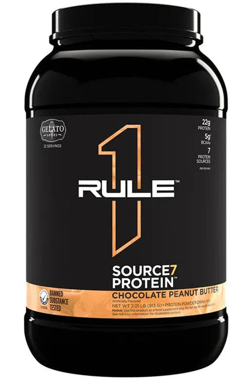 Source7 Protein Chocolate Peanut Butter Gelato - 913g - Rule One - Sporto papildai