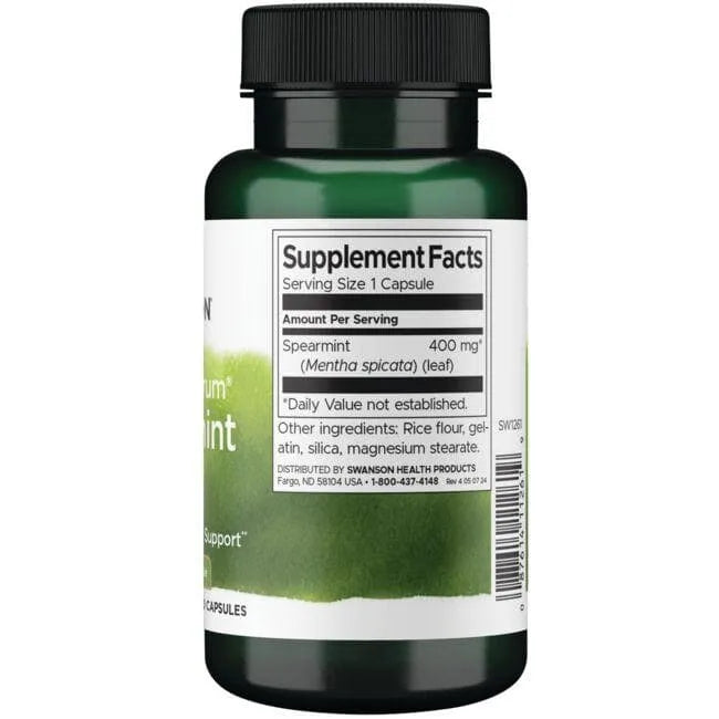 Spearmint Leaf - Garbiniuotosios mėtos lapai - 400 mg - N60 - Swanson - Papildai