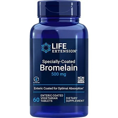 Specially-Coated Bromelain 500mg - 60 enteric coated vegetarian tabs - Life Extension - Papildai