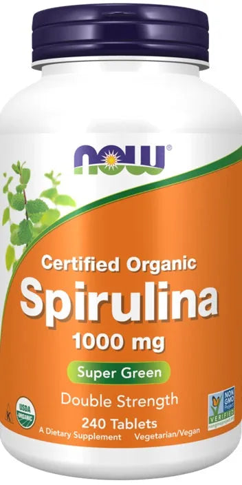 Spirulina 1000mg - 240 tabs - NOW Foods - Papildai