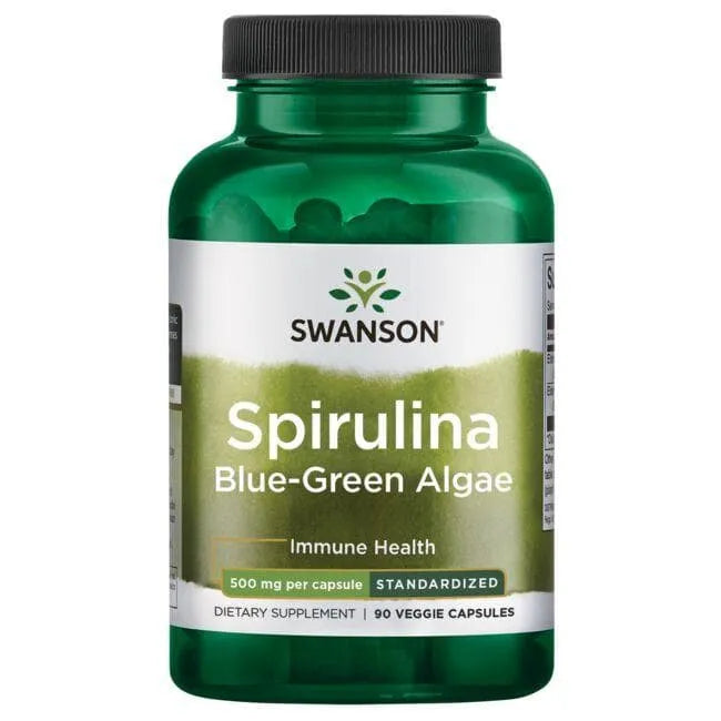 Spirulina Blue-Green Algae - Melsvadumbliai - 500 mg - N90 - Swanson - Papildai