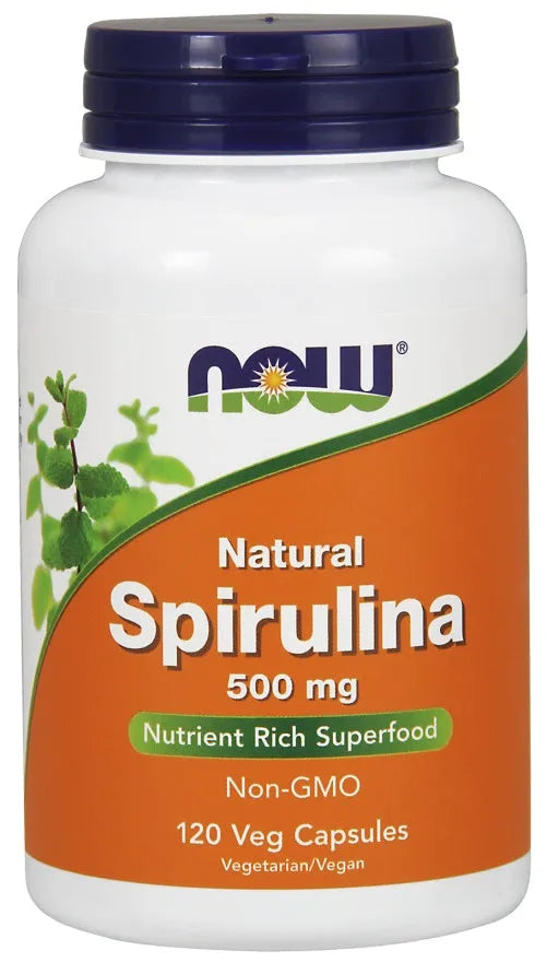 Spirulina - Natural 500mg - 120 vcaps - NOW Foods - Papildai
