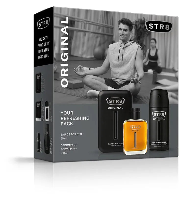 STR 8 Original dovanų rinkinys (Eau de Toilette 50ml + Deo purškiklis 150ml) - Kosmetika