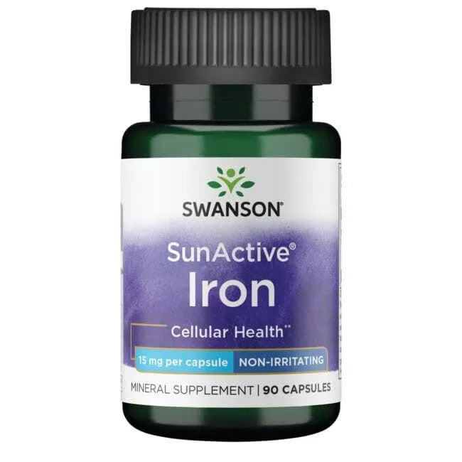 SunActive Iron - Geležis - 15 mg - N90 - Swanson - Papildai