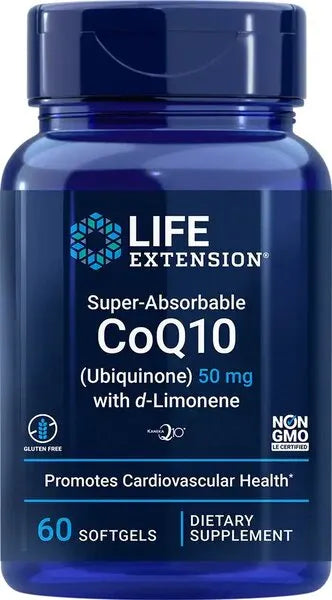 Super-Absorbable CoQ10 (Ubiquinone) with d-Limonene 100mg - 60 softgels - Life Extension - Papildai