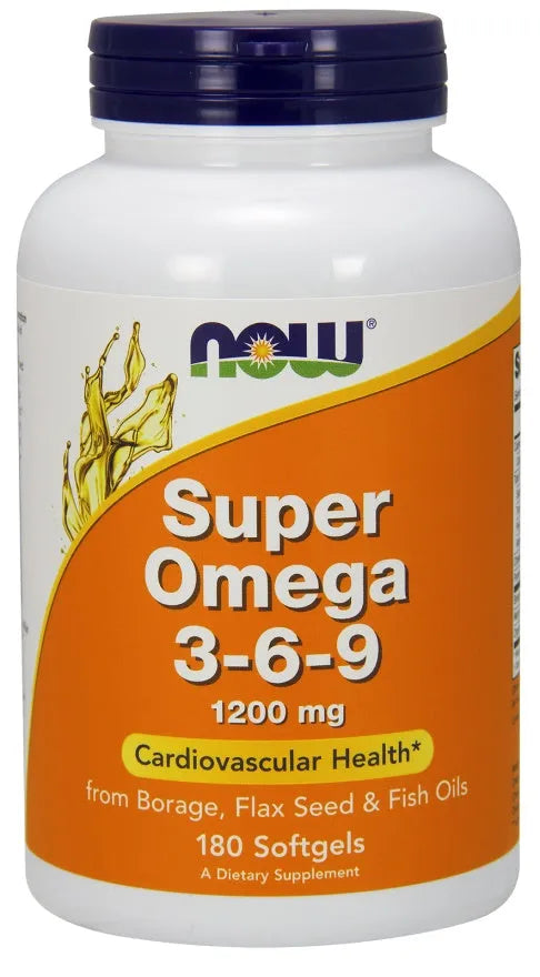 Super Omega 3-6-9 1200mg - 180 softgels - NOW Foods - Papildai