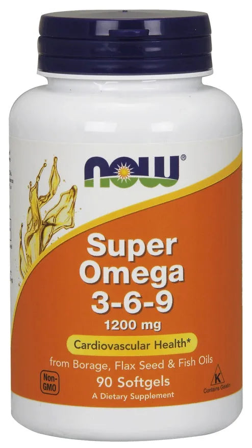 Super Omega 3-6-9 1200mg - 90 softgels - NOW Foods - Papildai