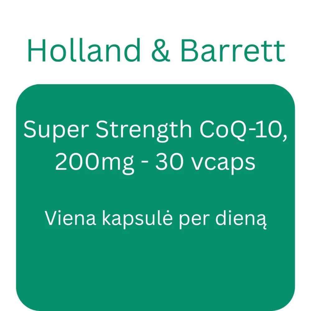 Super Strength CoQ-10 200mg - 30 vcaps - Holland & Barrett - Papildai