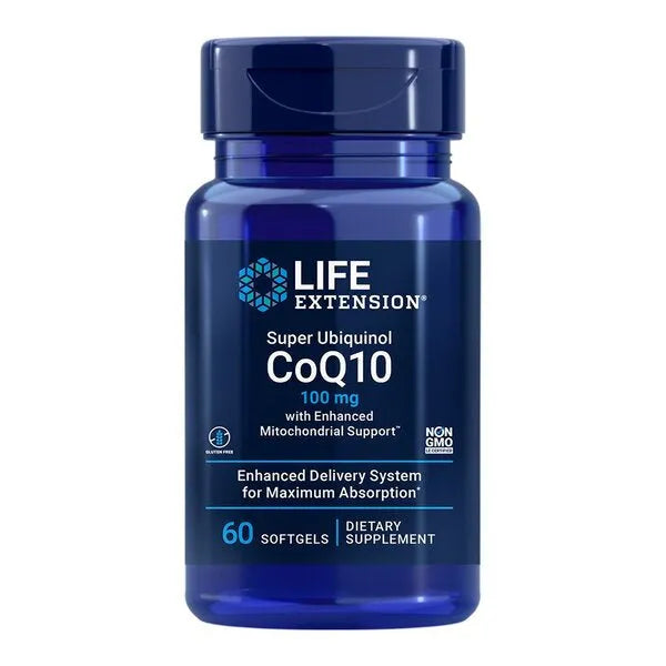 Super Ubiquinol CoQ10 with Enhanced Mitochondrial Support 100mg - 60 softgels - Life Extension - Papildai