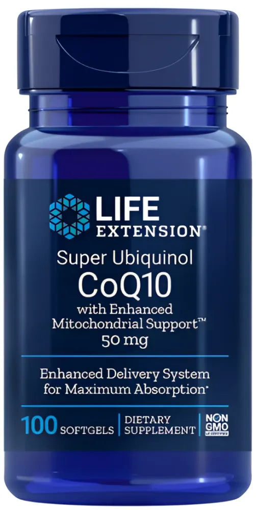 Super Ubiquinol CoQ10 with Enhanced Mitochondrial Support 50mg - 100 softgels - Life Extension - Papildai
