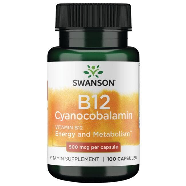 Vitamin B12 - Energijai - Metabolizmui - 500 mcg - N100 - Vitaminas B12 - Swanson - Vaistine1.lt