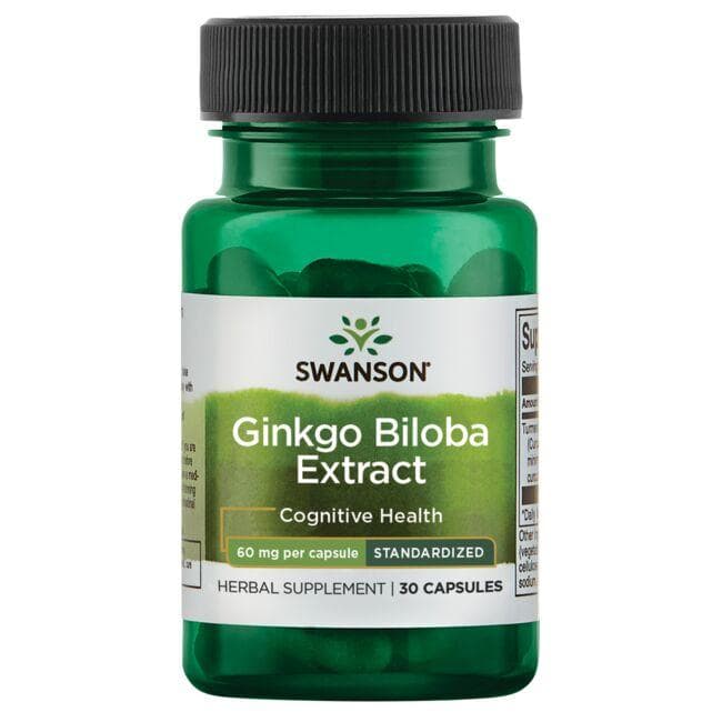 Ginkgo Biloba Extract - 60 mg - N30 - Swanson - Vaistine1.lt