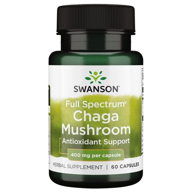 Chaga Mushroom - Beržinis juodgrybis - 400 mg - N60 - Swanson - Vaistine1.lt