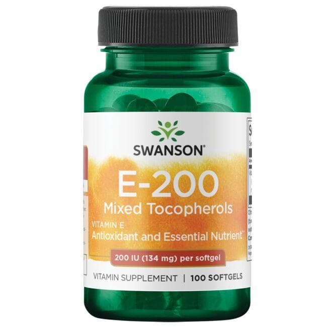 E-200 Mixed Tocopherols - 200 IU - 134 mg - N100 - Swanson - Vaistine1.lt